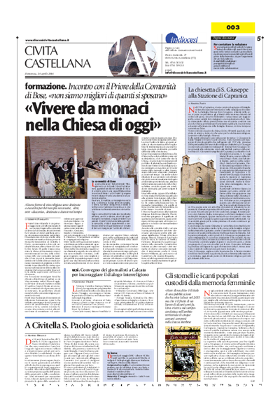 Avvenire - pagina diocesana del 24/04/2016